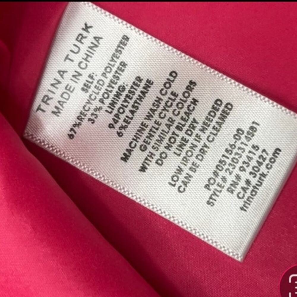 Trina Turk Hot Pink Off Shoulder Bell Sleeve Mini Dress Medium NWT MSRP $258 - Picture 11 of 12